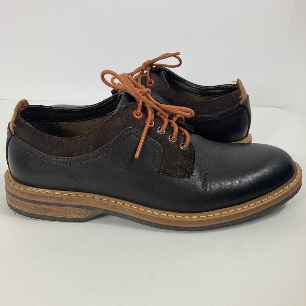 Mens‎ Clarks Pitney Walk Dark Brown Leather Oxford Ortho Lite 7.5/40